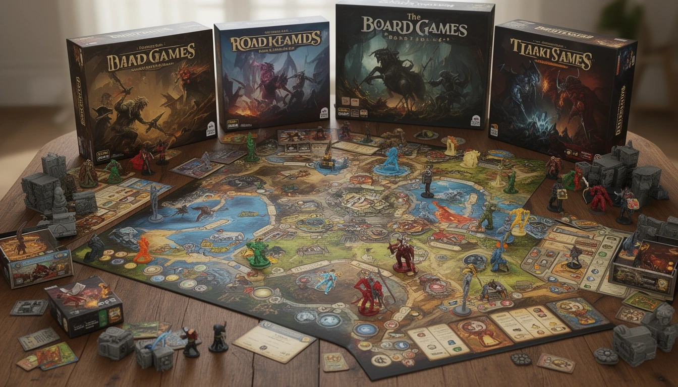 Board games spread out on a table at NACLABOR